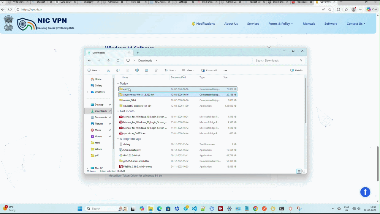 Screenshot of the Completing the Cisco AnyConnect Secure Mobility Client Setup Wizard screen with Finish highlighted.